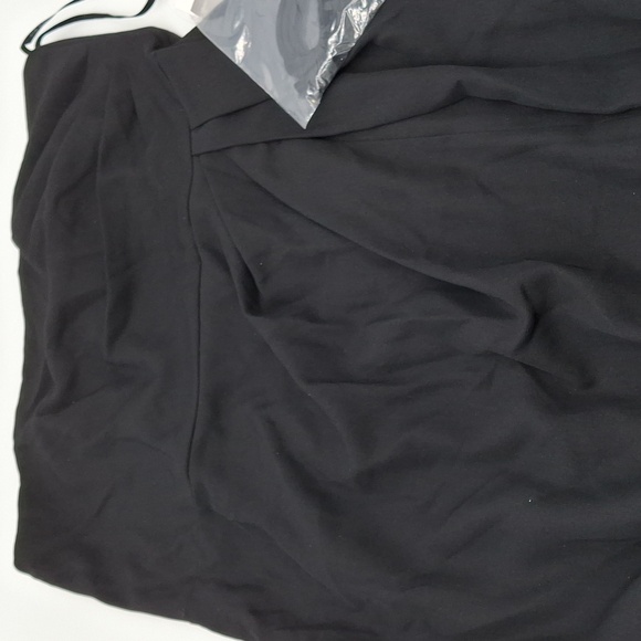 After Six Strapless Pleated Faux Wrap Front Slit Trumpet Gown Black 20R - Picture 4 of 11